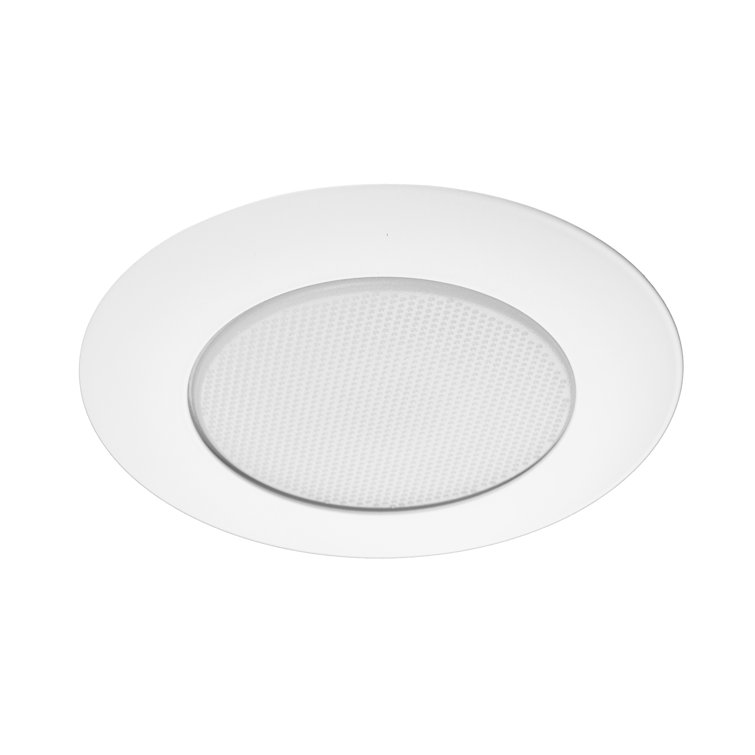 White Glass 6'' Shower Recessed Trim with Frosted Lens