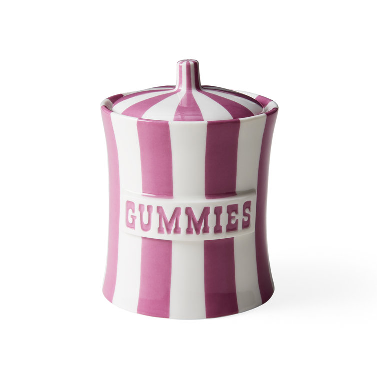 Purple and White Porcelain Gummies Canister