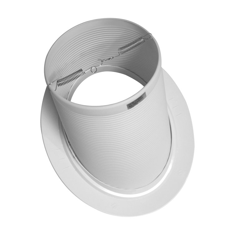6'' White Aluminum Baffle Recessed Trim for Sloped Ceilings
