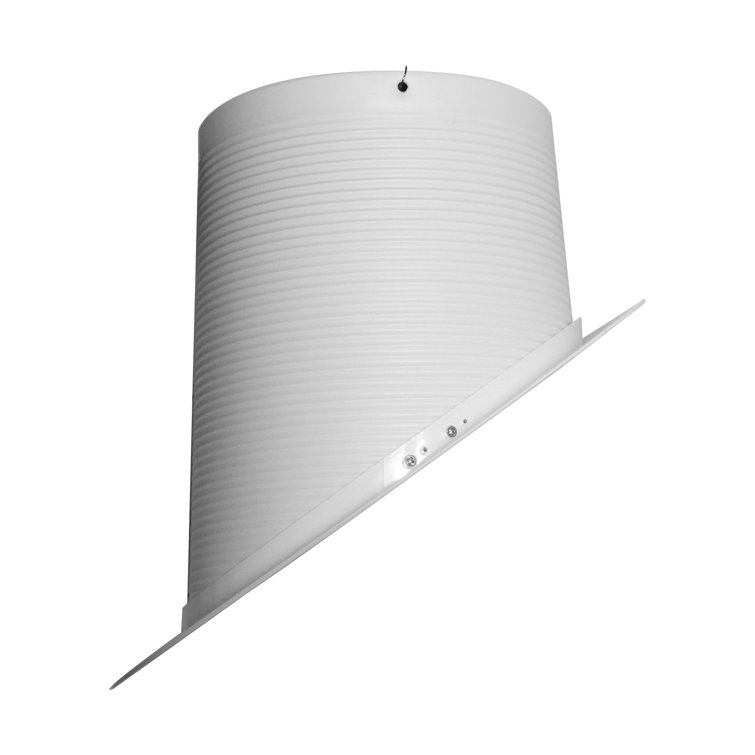 6'' White Aluminum Baffle Recessed Trim for Sloped Ceilings