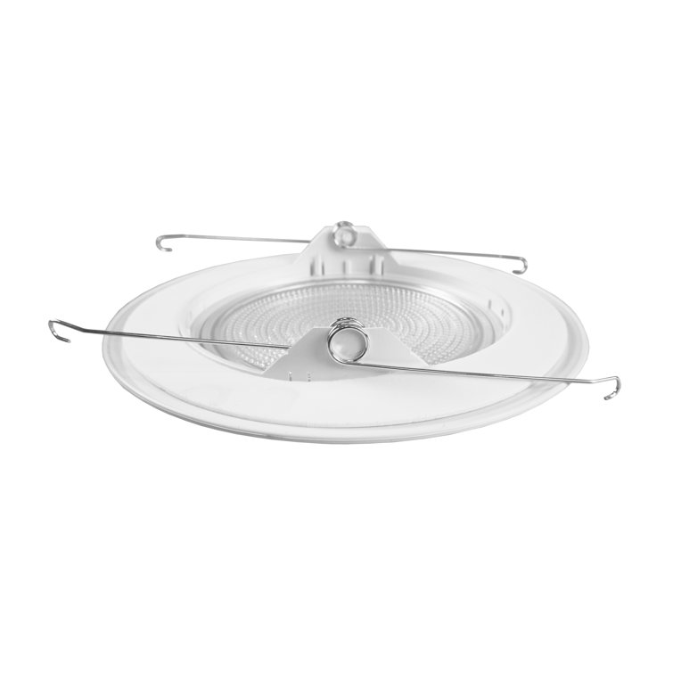 6'' White Glass Shower Recessed Trim with Fresnel Lens