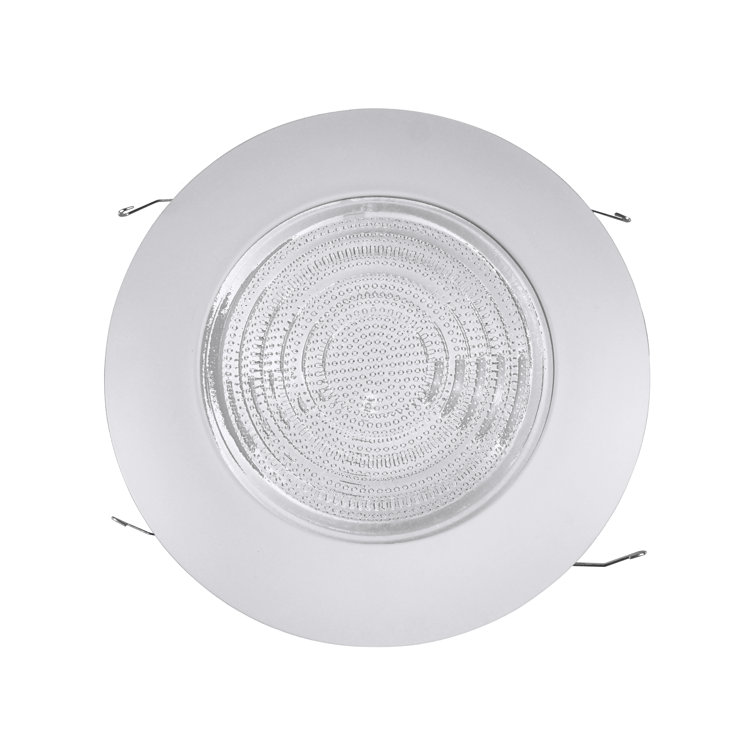6'' White Glass Shower Recessed Trim with Fresnel Lens