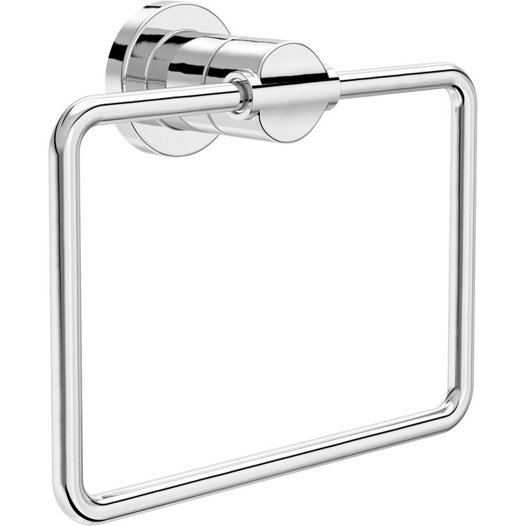 Nicoli Polished Chrome Wall Mounted Square Towel Ring