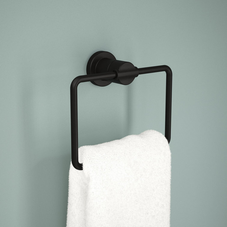 Matte Black Square Wall Mount Towel Ring