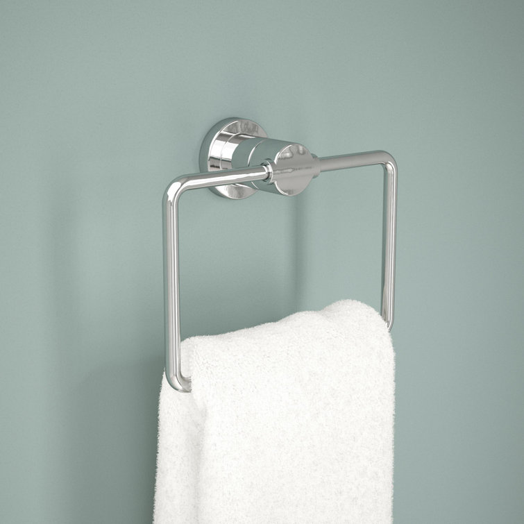 Nicoli Polished Chrome Wall Mounted Square Towel Ring