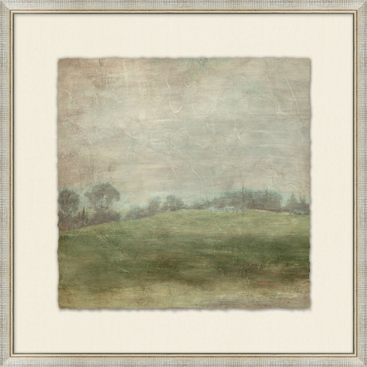 Distressed Silver Leaf Framed Watercolor Landscape Print