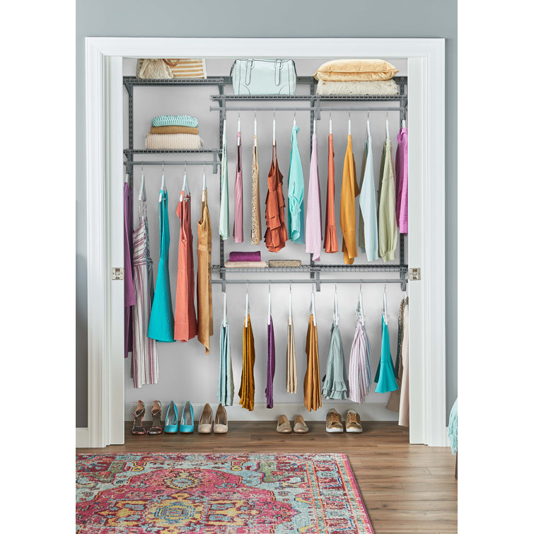 Satin Nickel Adjustable Wire Closet Organizer System