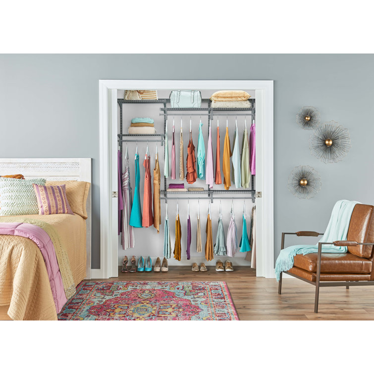 Satin Nickel Adjustable Wire Closet Organizer System
