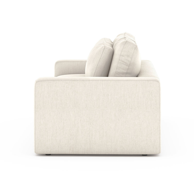Contemporary Cream Queen Sleeper Sofa with Removable Cushions