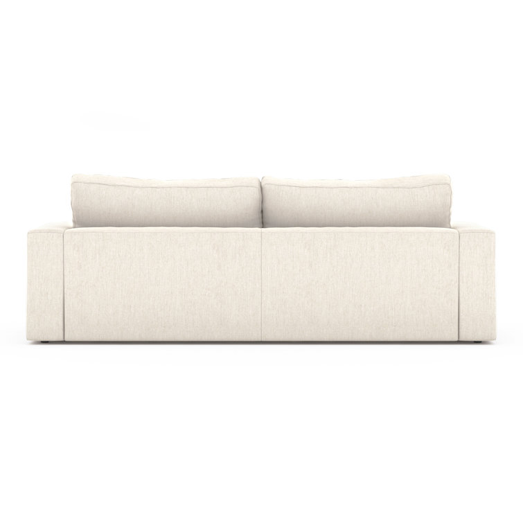 Contemporary Cream Queen Sleeper Sofa with Removable Cushions