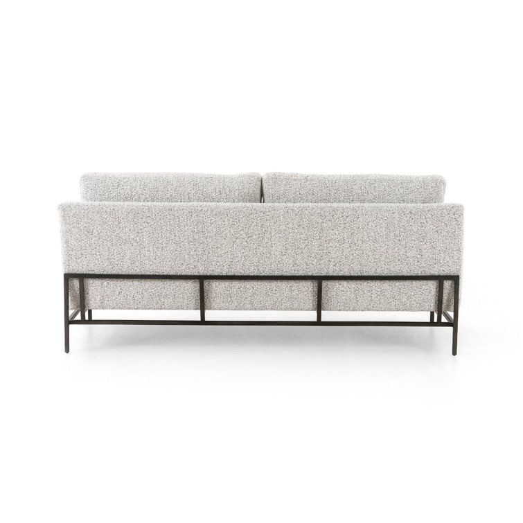 Carbon Ebony Track Arm Sofa with Knoll Domino Fabric Cushions