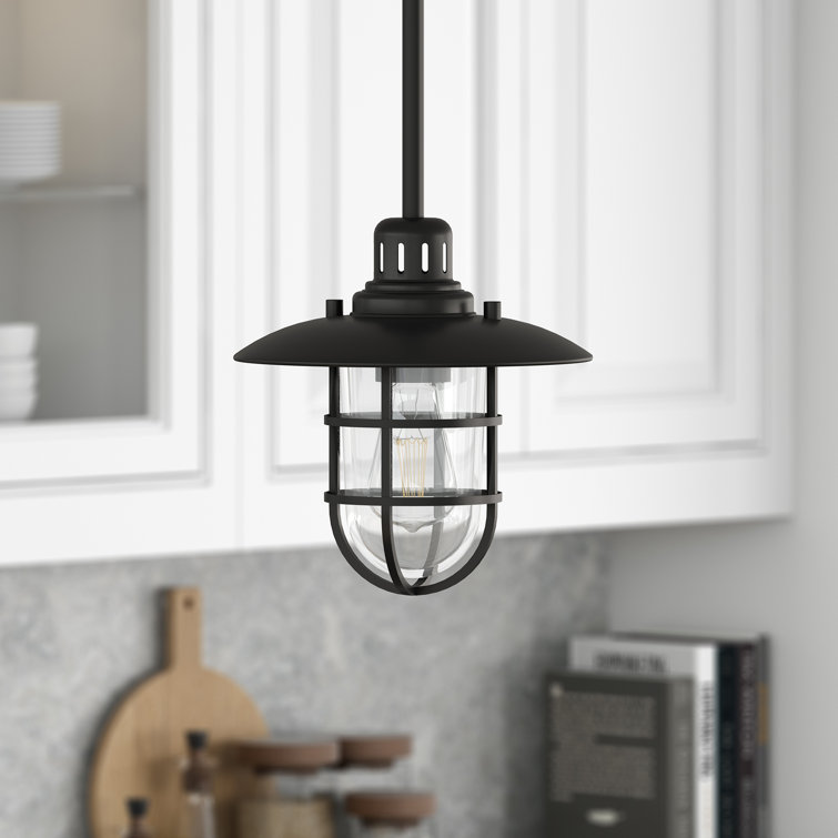 Bay Blackened Bronze Globe Pendant Light with Clear Glass Shade