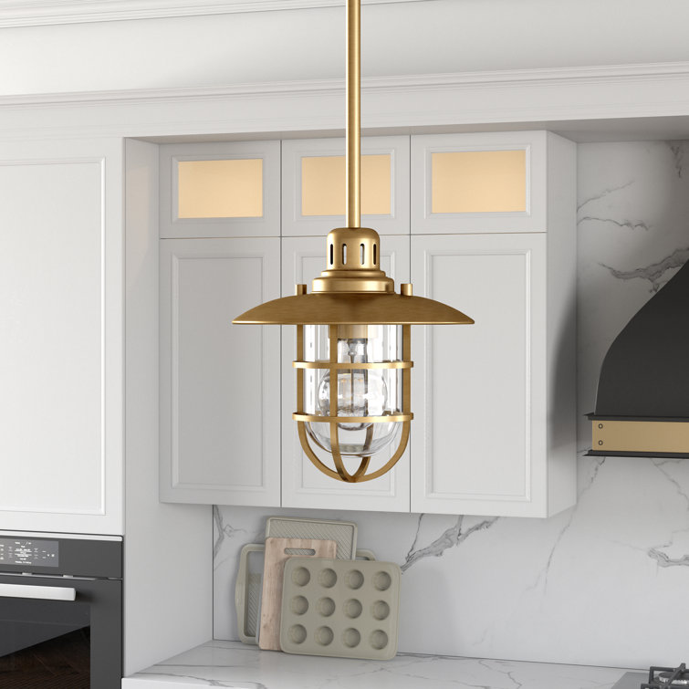 Nautical Globe Lantern Pendant in Brushed Brass