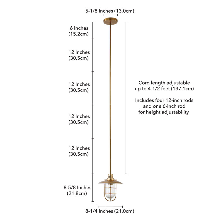 Nautical Globe Lantern Pendant in Brushed Brass