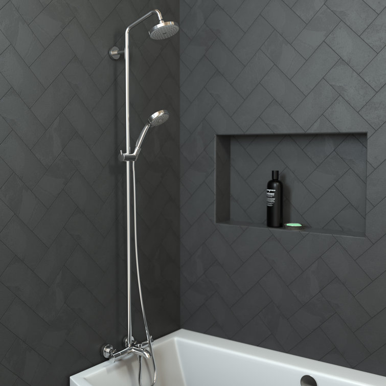 Chrome Adjustable Height Multi-Head Shower System