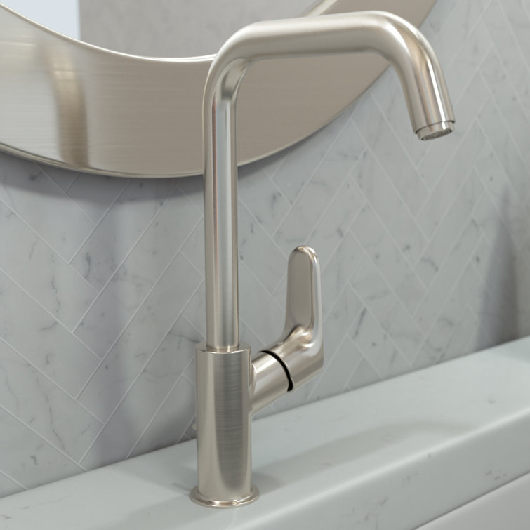 Brushed Nickel Single Hole Vessel Bathroom Faucet