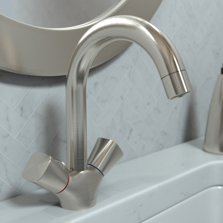 EcoSmart Modern Brushed Nickel 2-Handle Bathroom Faucet