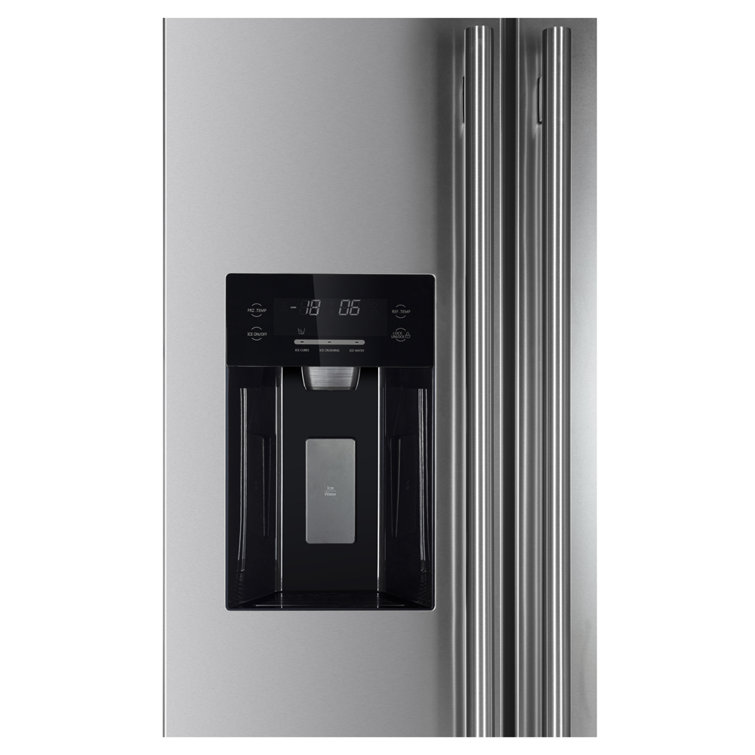 36-Inch Stainless Steel Side-by-Side Refrigerator with Ice Maker