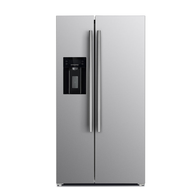 36-Inch Stainless Steel Side-by-Side Refrigerator with Ice Maker