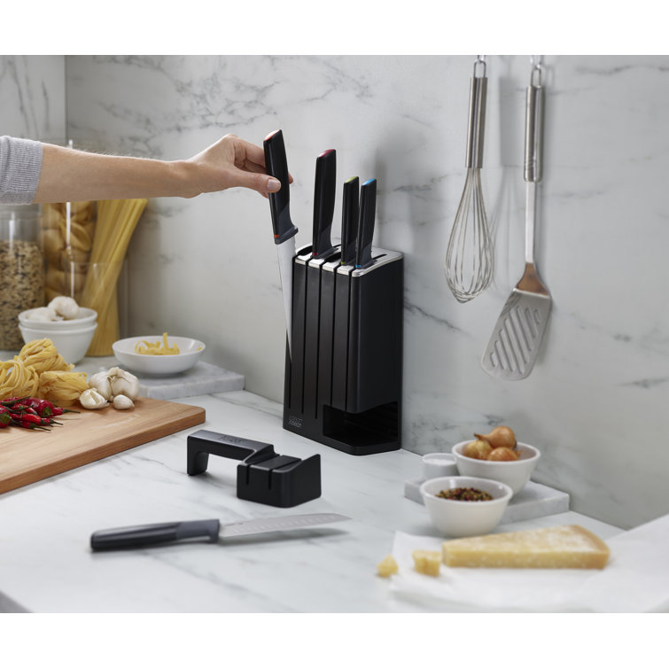Joseph Joseph Joseph Joseph Elevate SlimBlock 5-Piece Knife Set and Sharpener