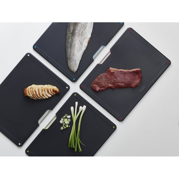 Stainless Steel 4-Piece Color-Coded Cutting Board Set