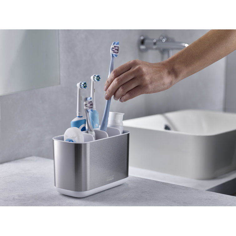 Joseph Joseph Large Stainless Steel Toothbrush Holder with Ventilation