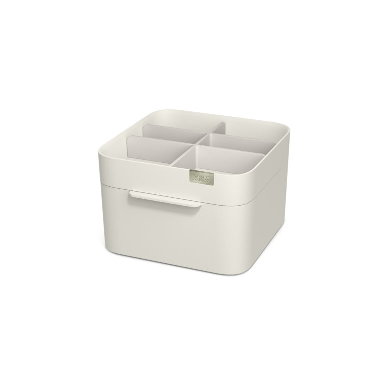 Off-White ABS Cosmetic Organizer with Drawer