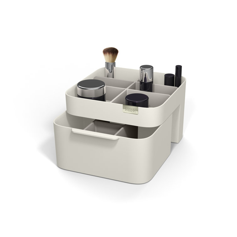 Off-White ABS Cosmetic Organizer with Drawer