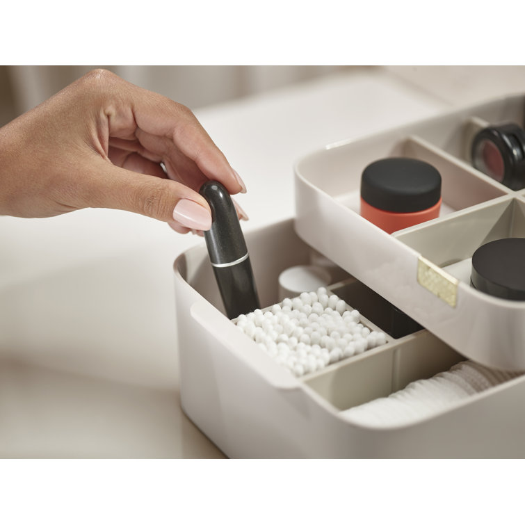 Off-White ABS Cosmetic Organizer with Drawer