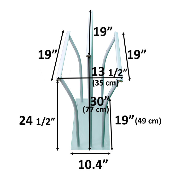 White Metal Freestanding Towel Rack with Glass Base
