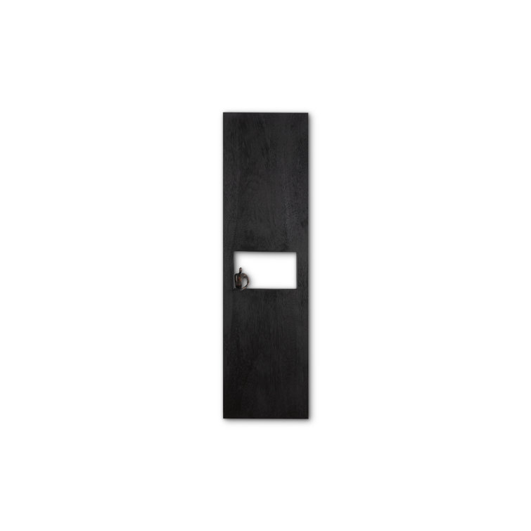 Atlas Black Acacia Wood and Metal Rectangle Wall Decor