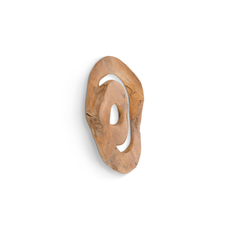 Natural Teak Wood Swirl Wall Décor
