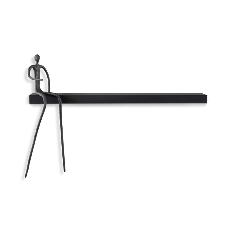 Black and Gray Transitional Moveable Man Shelf Décor