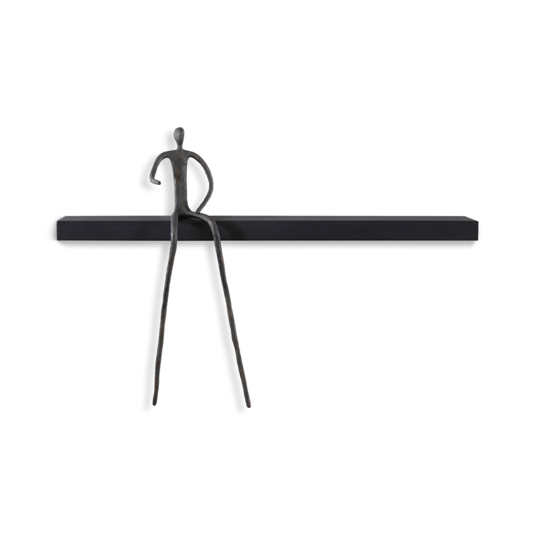 Black and Gray Transitional Moveable Man Shelf Décor