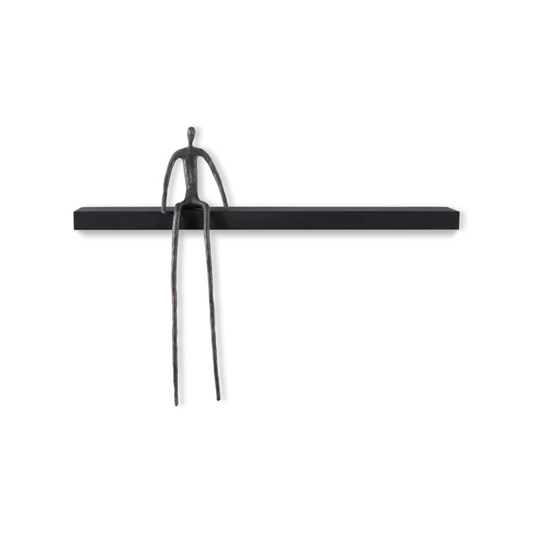 Transitional Moveable Man Sculpture in Black and Gray
