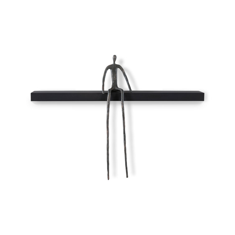 Transitional Moveable Man Sculpture in Black and Gray