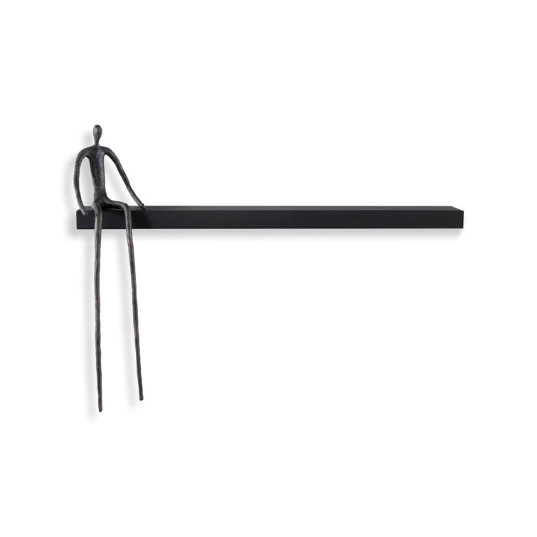 Transitional Moveable Man Sculpture in Black and Gray