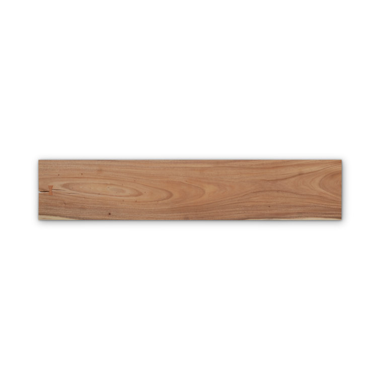 84" Rectangular Brown Wood Console Table with Acrylic Legs