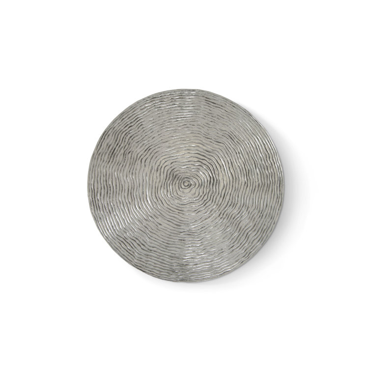 Luminous Silver Leaf 40" Round Wood Coffee Table