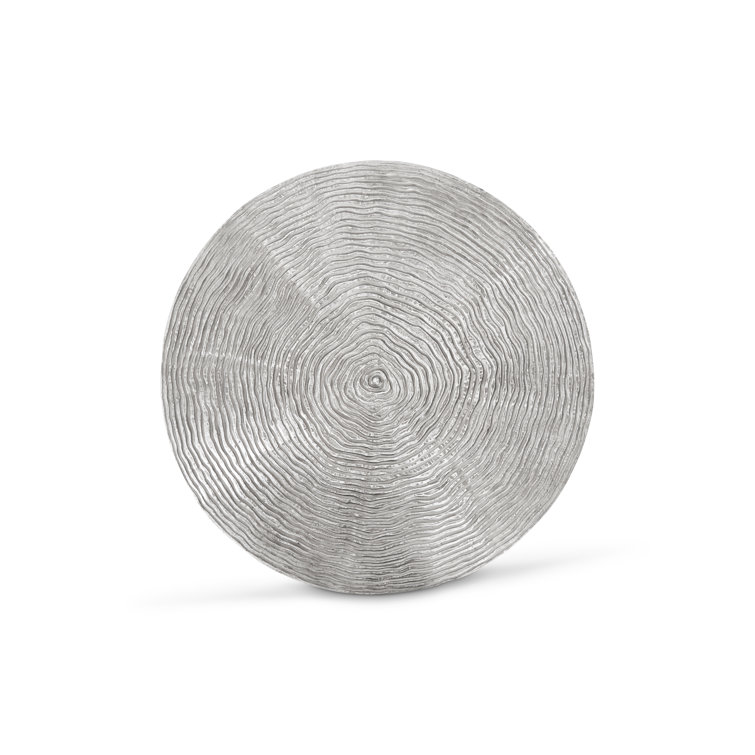 Ripple Black and Silver Round Aluminum Outdoor Coffee Table