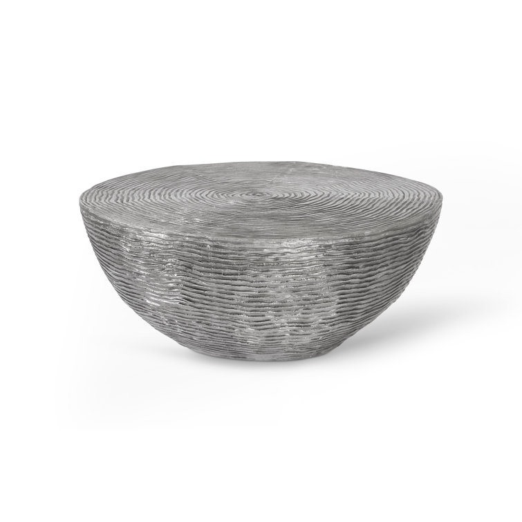 Ripple Black and Silver Round Aluminum Outdoor Coffee Table