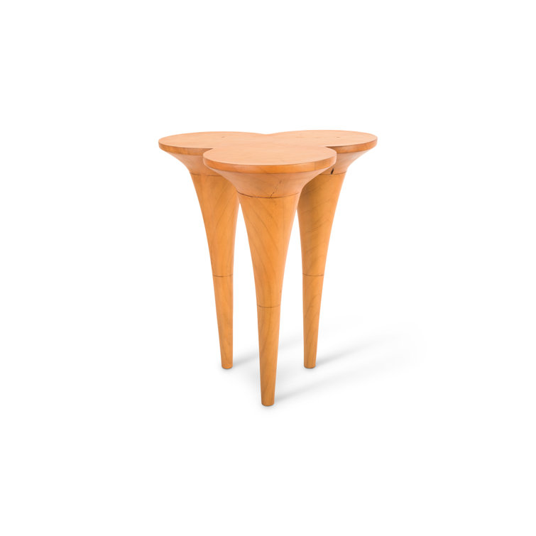 Contemporary Triangular Wood Extendable Bar Height Dining Table