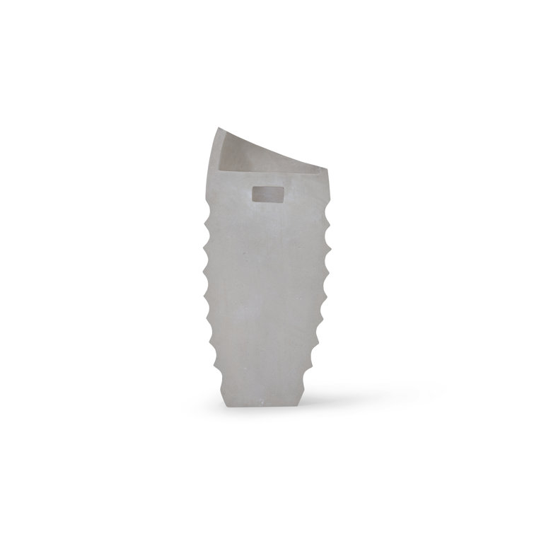 Transitional Gray Composite 34" Slant Wall Planter