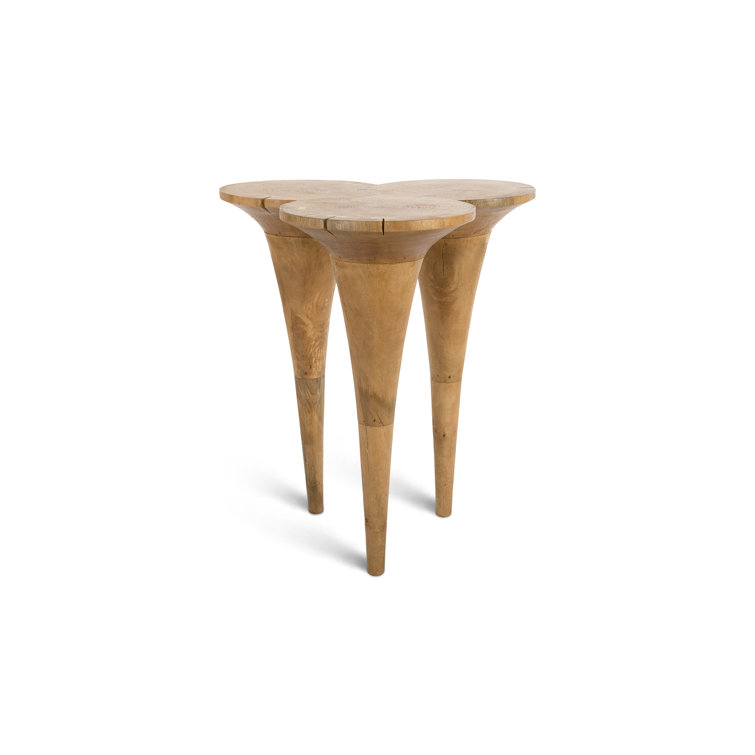 Marley Triangular Brown Wood Bar Height Table