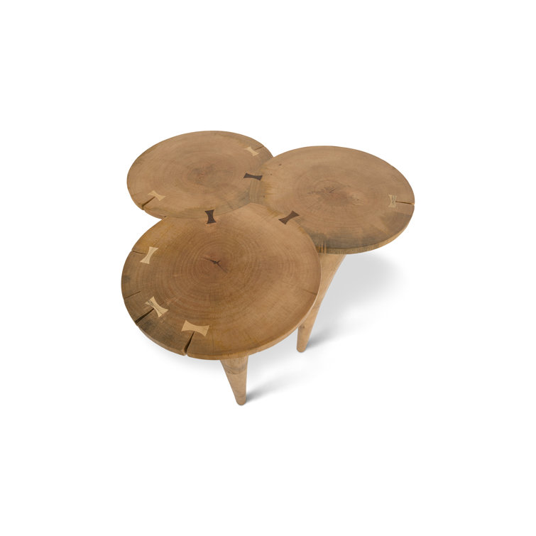 Marley Triangular Brown Wood Bar Height Table