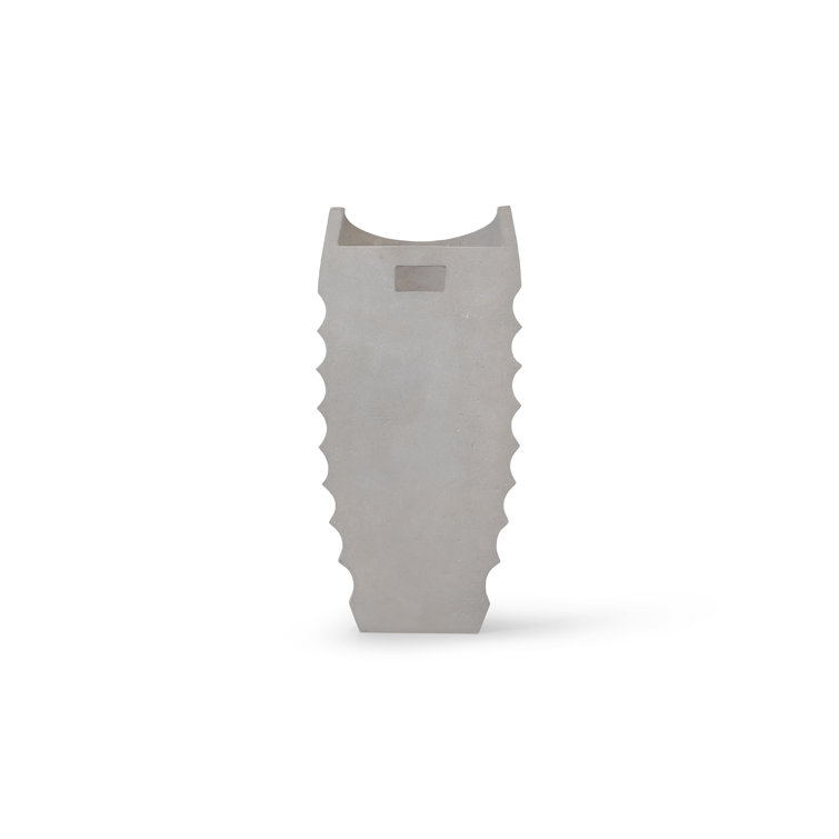 Gray Composite Roman Stone Wall Planter