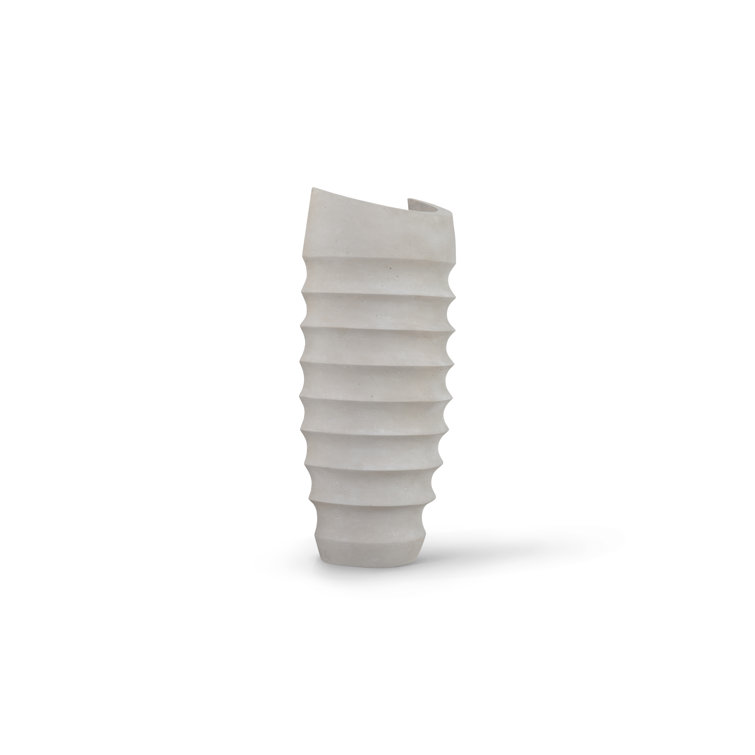 Gray Composite Roman Stone Wall Planter