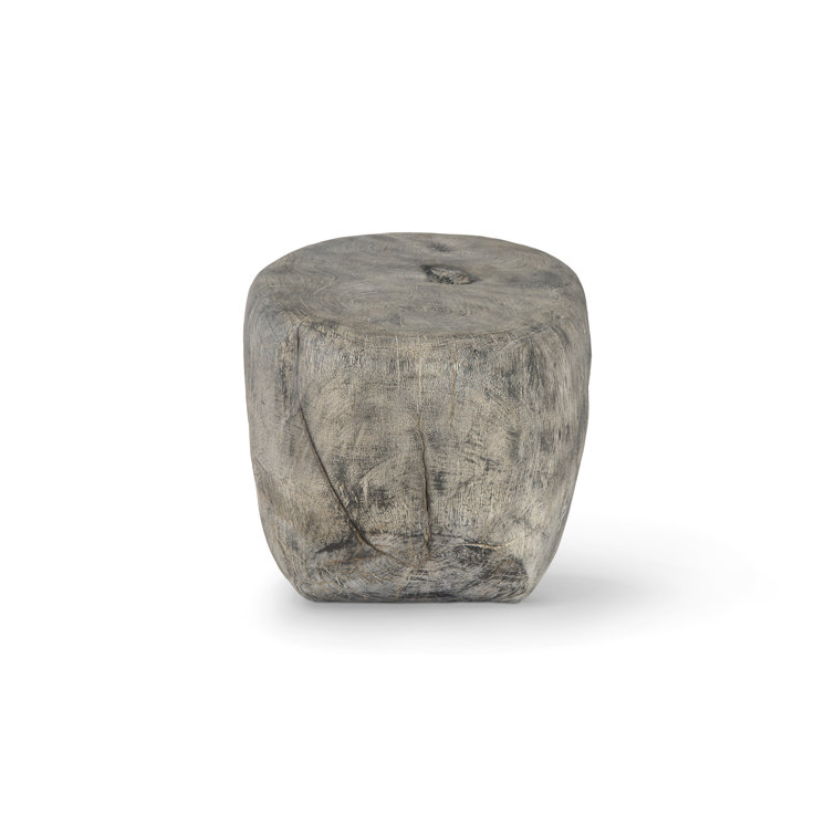 Gray Resin Oval Transitional Coffee Table