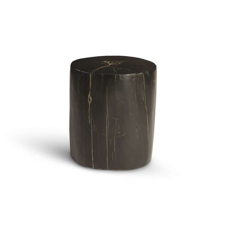 17.5" Black and Gold Composite Round Stool
