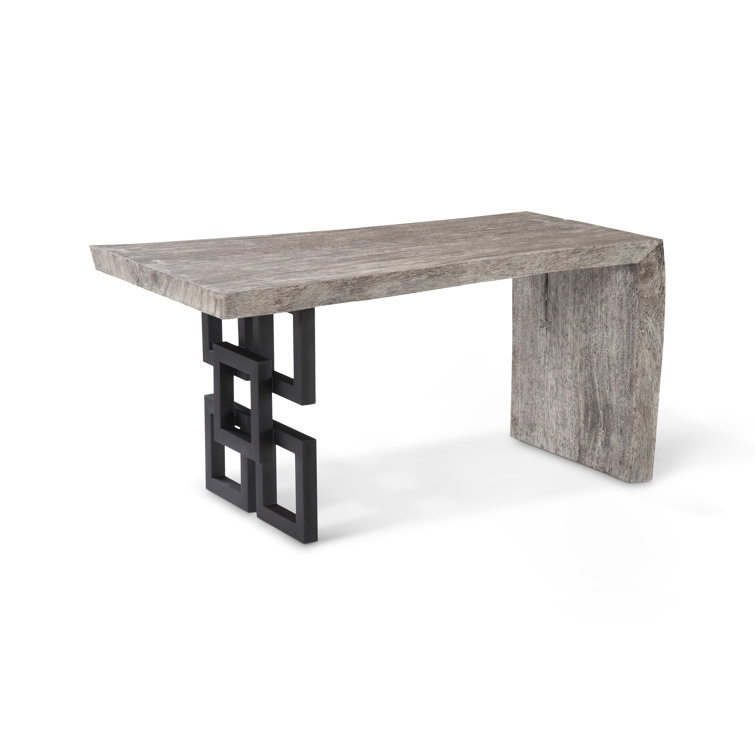 Transitional Austin 59" Black and Gray Home Office Desk